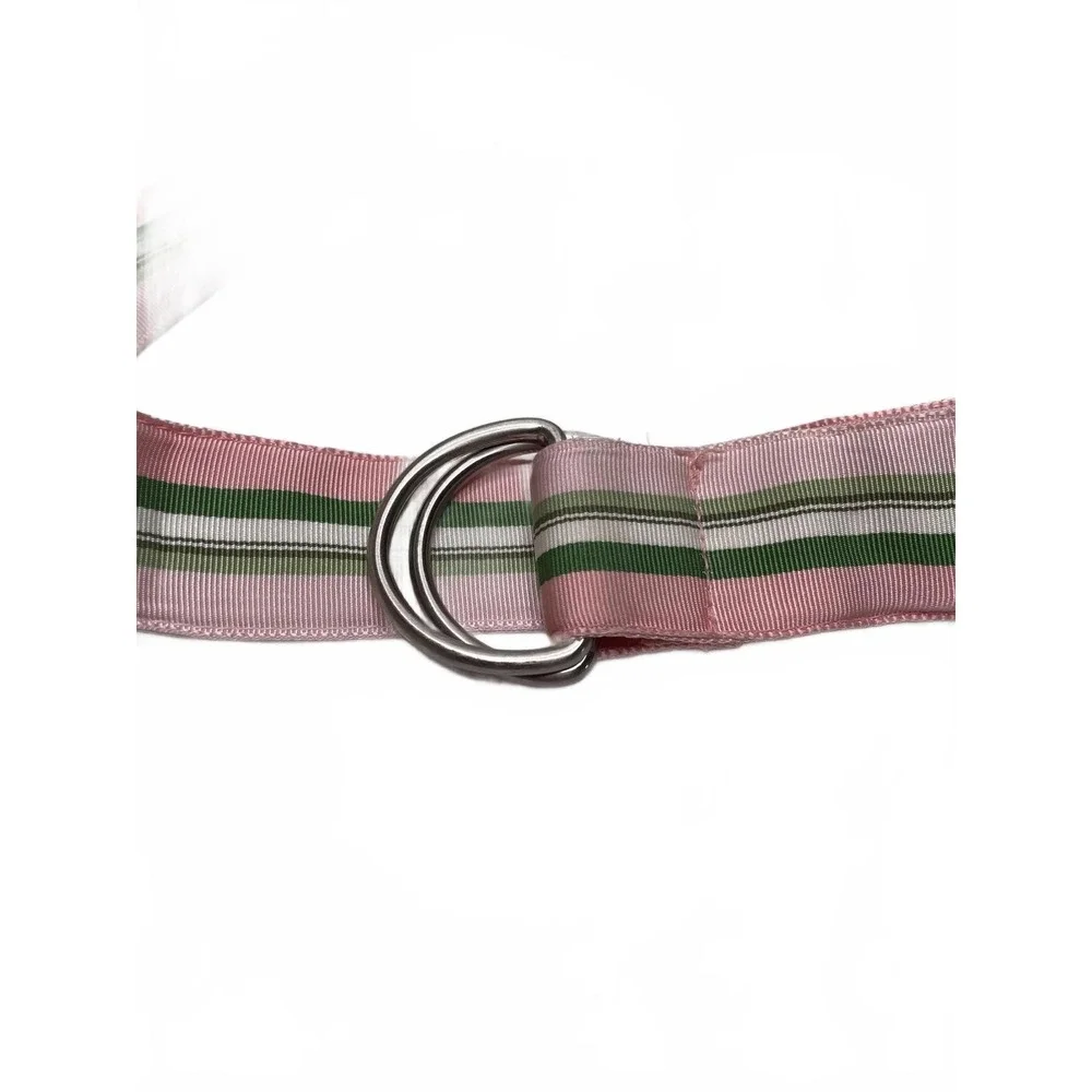J.Crew Pink and Green Ribbon Belt 38" Soft Girl Preppy Feminine Pastel Ballet - Picture 3 of 4